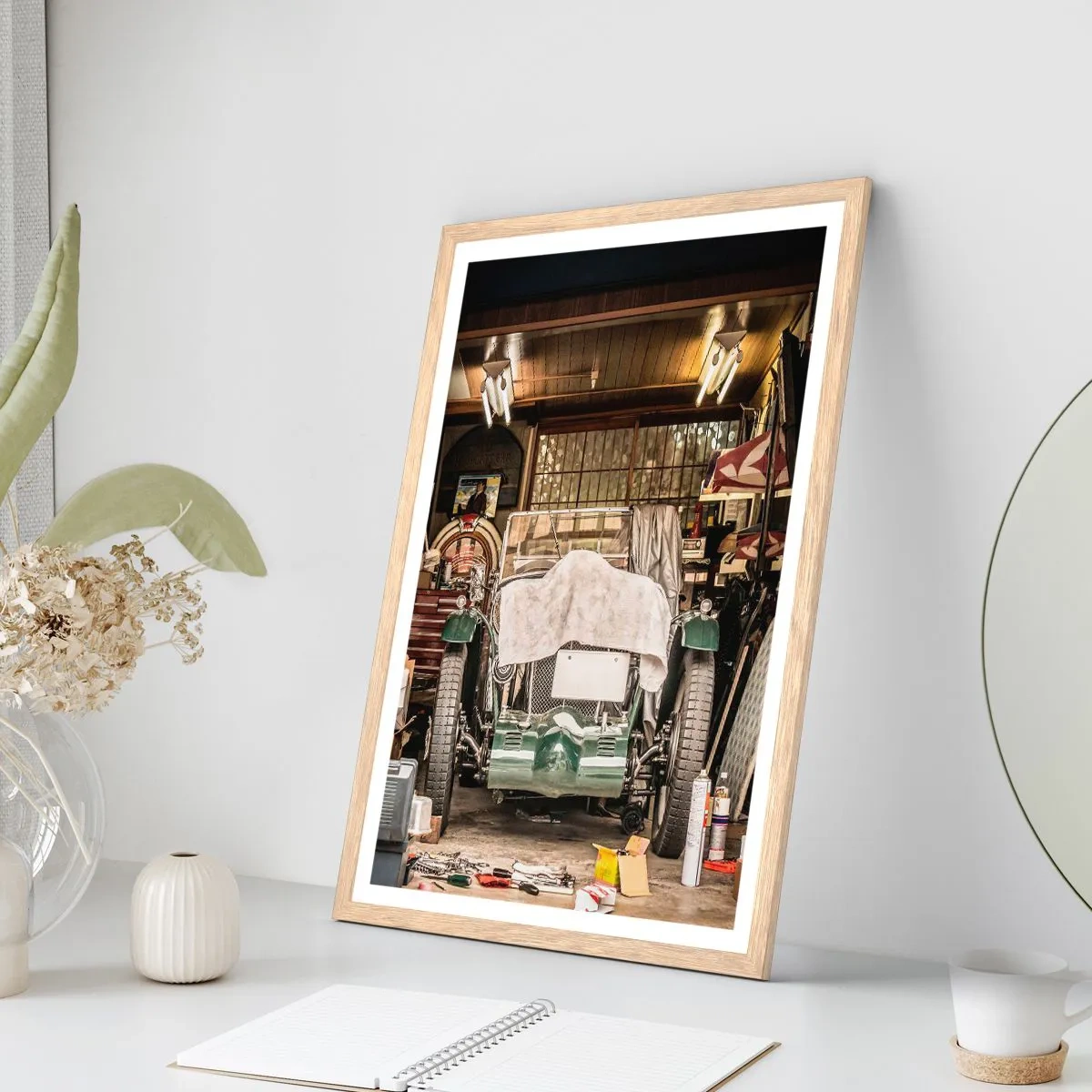 Poster in einem Rahmen aus heller Eiche - Zurück in die Vergangenheit - 61x91 cm