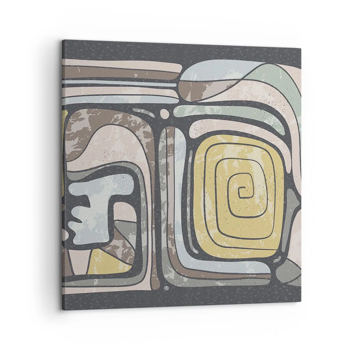 Bild auf Leinwand - Leinwandbild - Abstraktion im präkolumbianischen Geist - 50x50 cm
