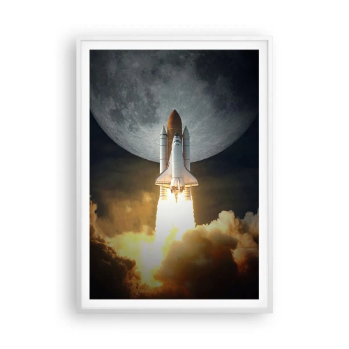 Poster in einem weißen Rahmen - Beginn eines überirdischen Abenteuers - 70x100 cm