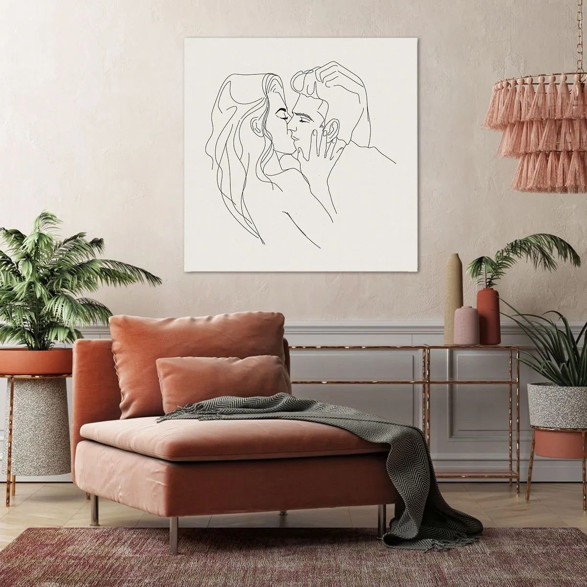 Bild auf Leinwand - Leinwandbild - Verstrickt im Gefühl - 70x70 cm