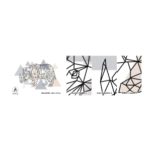 Fototapeten Muster Selbstklebend Deluxe Sticker - Struktur der Stärke - Abstraktion, Grafik, Nashorn - 100x30 cm