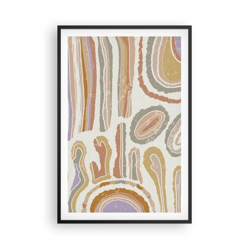 Poster in einem schwarzem Rahmen - Bunte Querschnitte - 61x91 cm