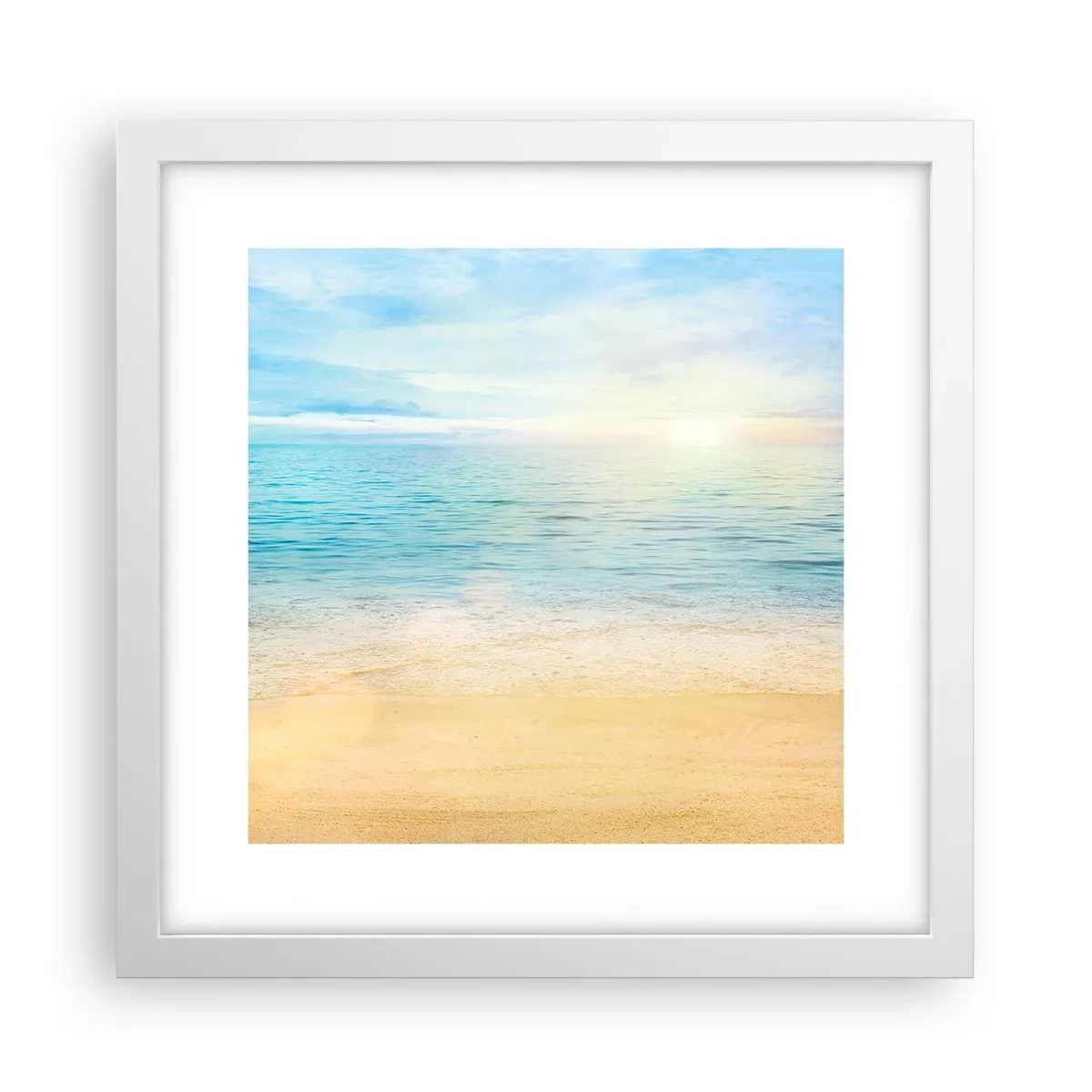 Poster in einem weißen Rahmen - Großes Blau - 30x30 cm