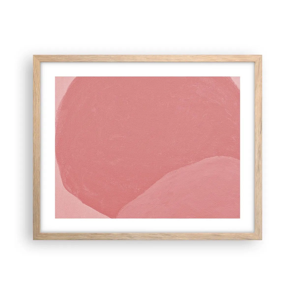 Poster in einem Rahmen aus heller Eiche - Organische Komposition in Rosa - 50x40 cm