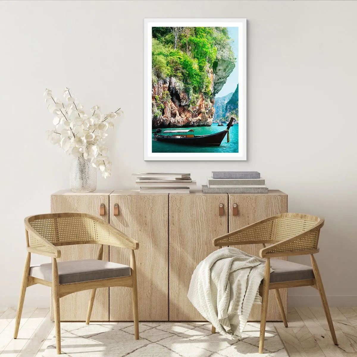 Poster in einem weißen Rahmen - Eine Einladung zu einer exotischen Reise - 61x91 cm