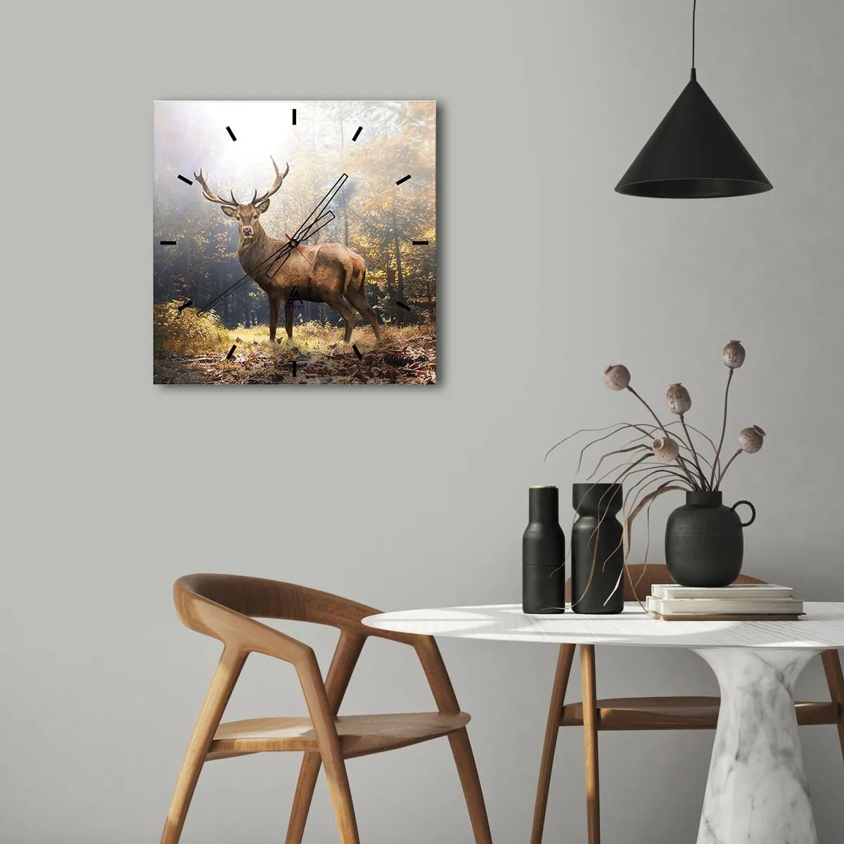 Wanduhr - Glasuhr - In voller Majestät - 40x40 cm