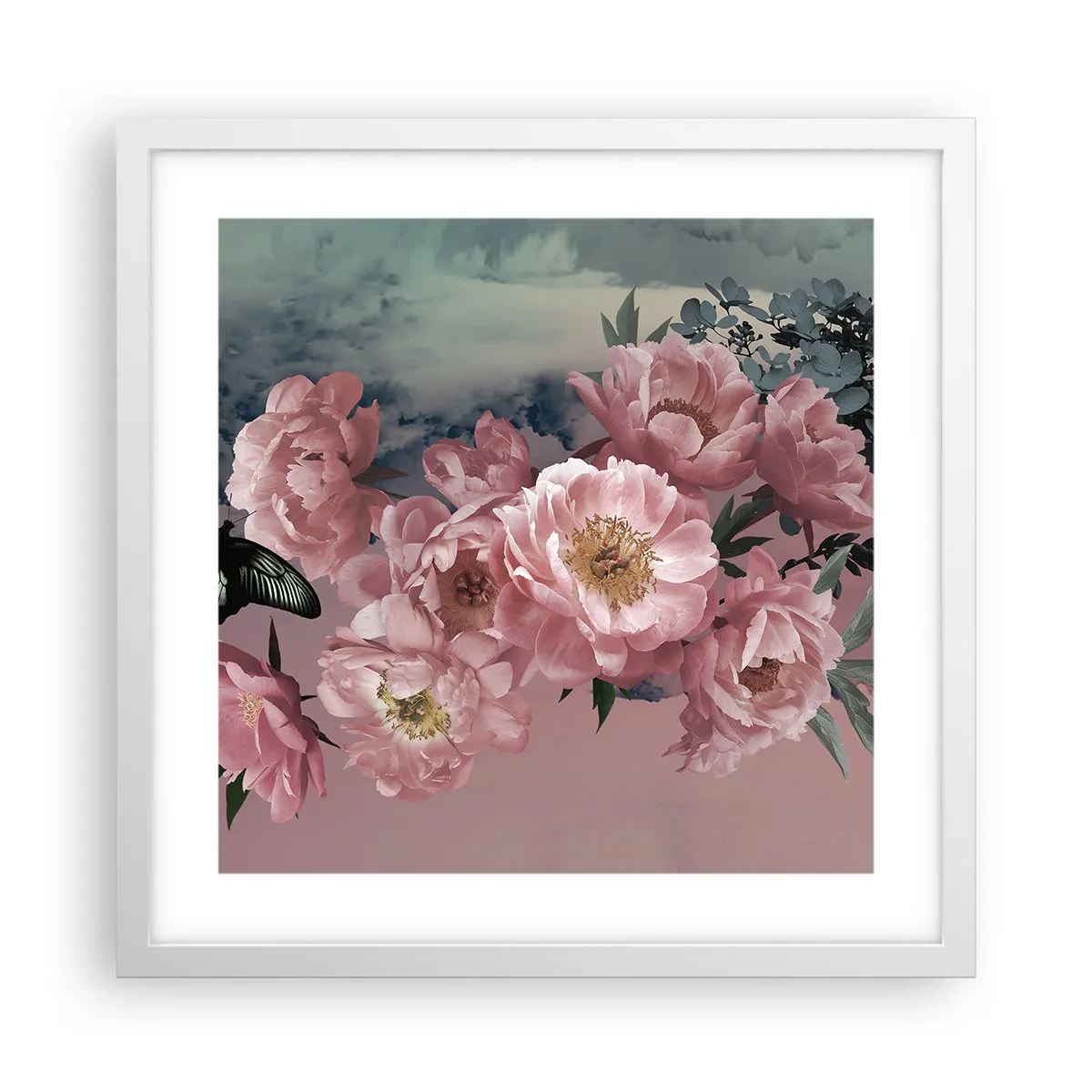 Poster in einem weißen Rahmen - Der Höhepunkt der Romantik - 40x40 cm