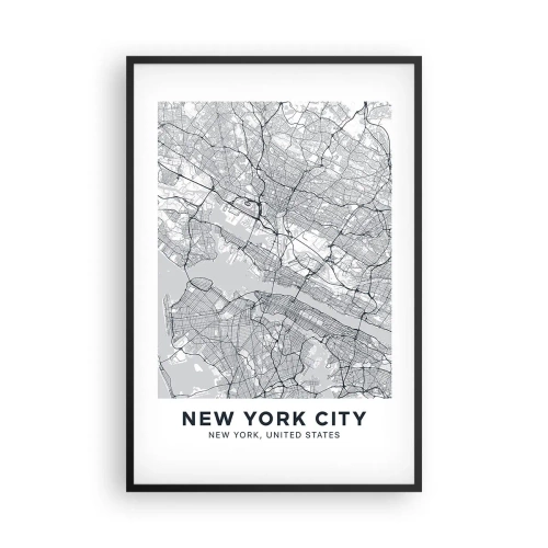 Poster in einem schwarzem Rahmen - Die Anatomie einer Metropole - 61x91 cm