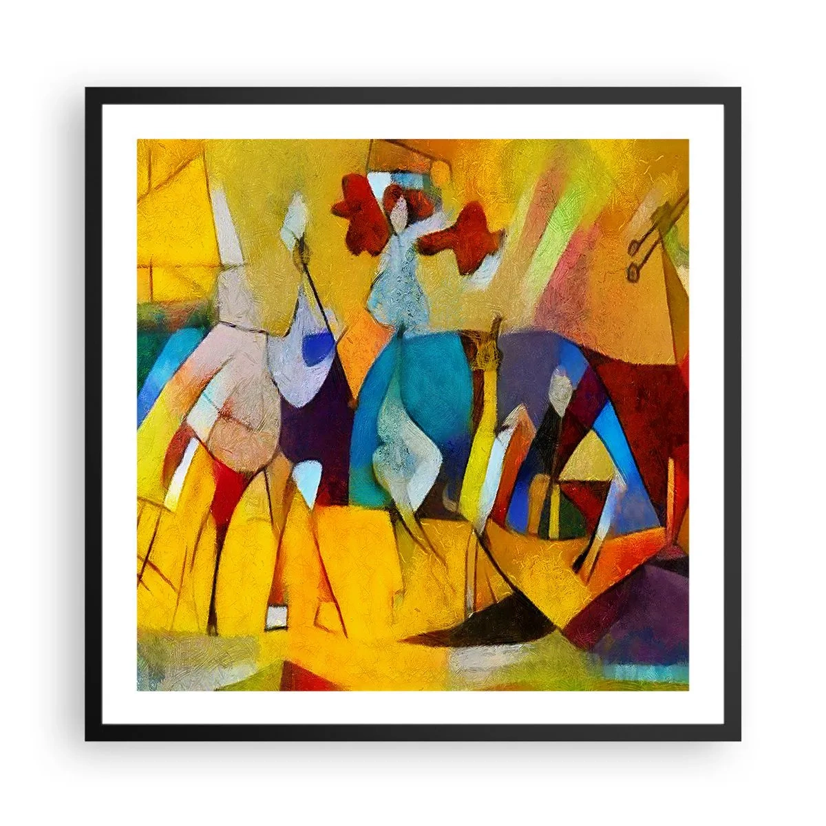 Poster in einem schwarzem Rahmen - Sonne - Leben - Freude - 60x60 cm