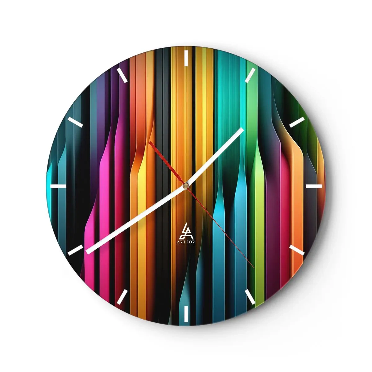 Wanduhr - Glasuhr - Lichtorgan - 40x40 cm