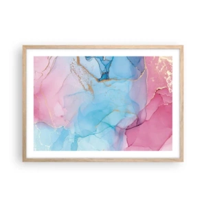 Poster in einem Rahmen aus heller Eiche - Begegnung und Durchdringung - 70x50 cm