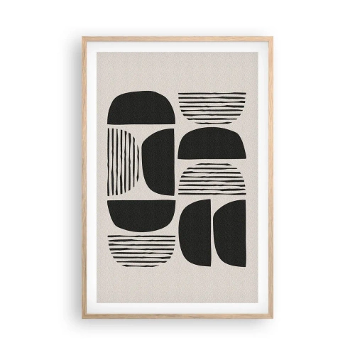 Poster in einem Rahmen aus heller Eiche - Halbherzige Deals - 61x91 cm