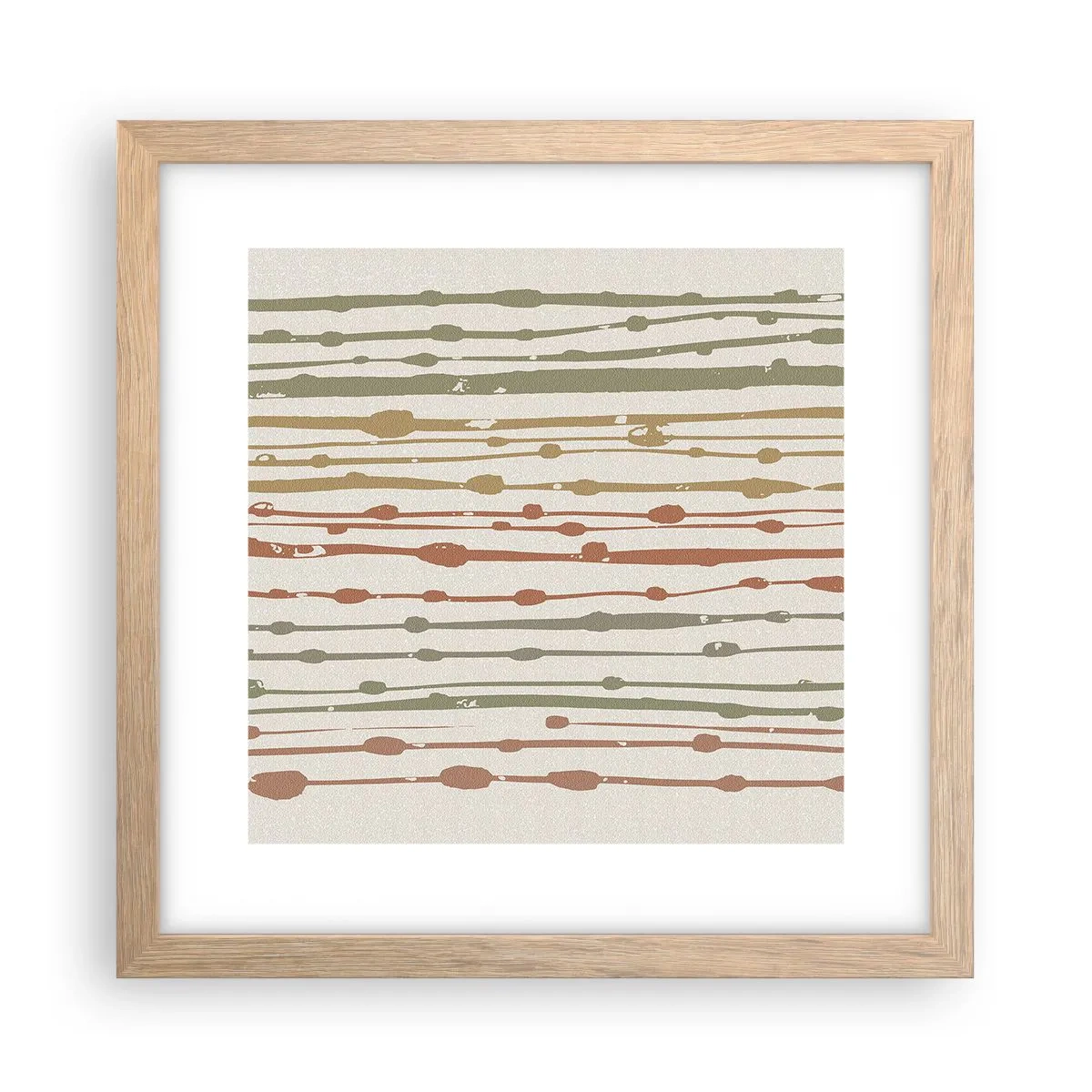 Poster in einem Rahmen aus heller Eiche - Musikalische Notation von Farben - 30x30 cm