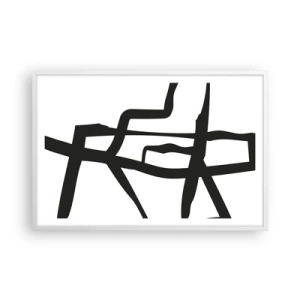 Poster in einem weißen Rahmen - Schwarz-Weiß-Design - 91x61 cm