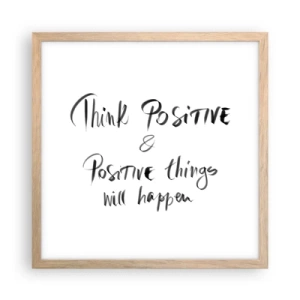 Poster in einem Rahmen aus heller Eiche - Wie soll man leben? - 40x40 cm