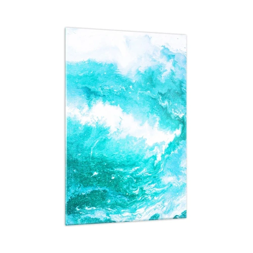 Glasbild - Bild auf glas - Abstrakter Wirbel in Blautönen - 70x100cm - Im Kern des Elements - Moderne Wanddekoration für Wohnzimmer und Schlafzimmer ARTTOR