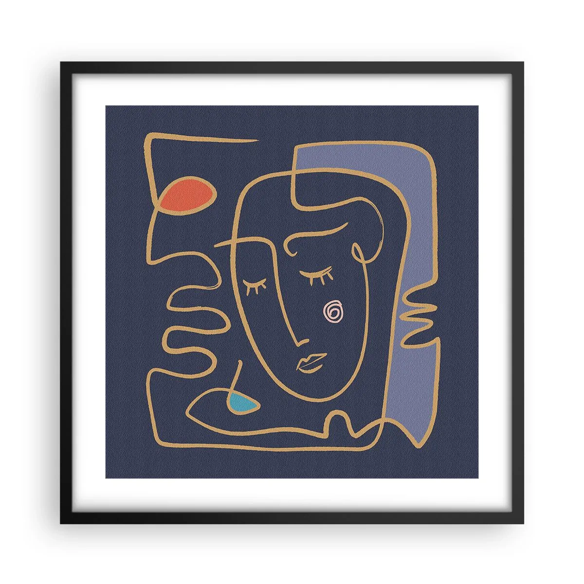 Poster in einem schwarzem Rahmen - In Gedanken - 50x50 cm