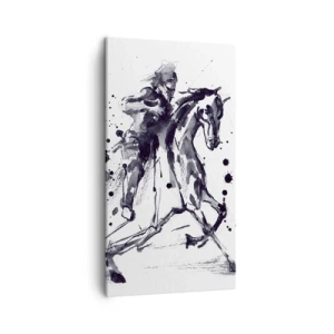 Bild auf Leinwand - Leinwandbild - Schwarzer Ritter - 45x80 cm