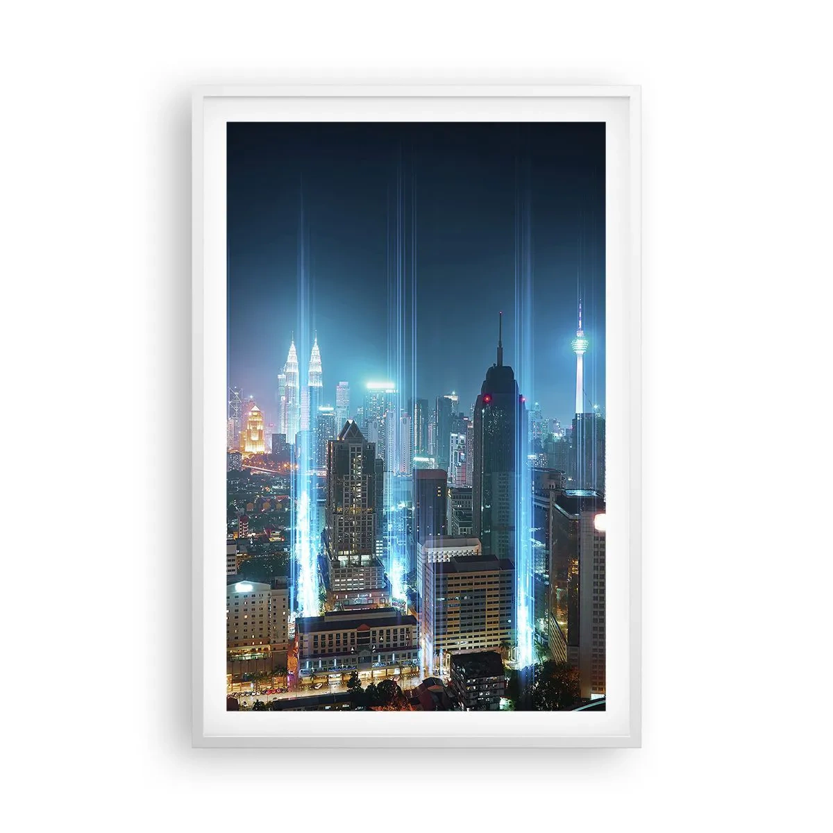 Poster in einem weißen Rahmen - Auf Berliner Art gegen den Himmel - 61x91 cm