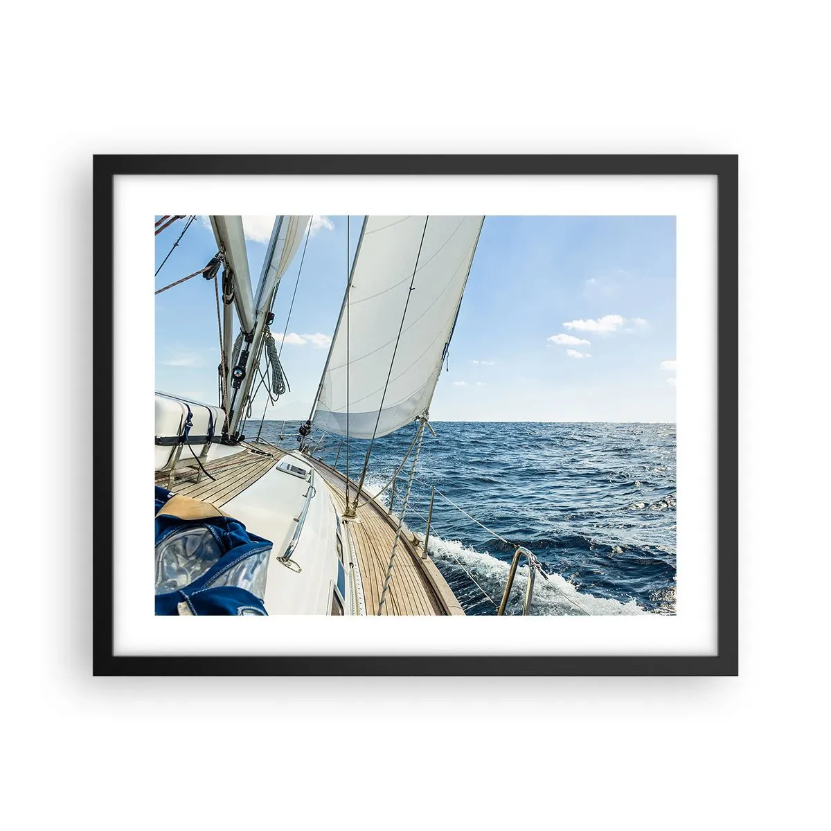 Poster in einem schwarzem Rahmen - Ahoi, Abenteuer - 50x40 cm