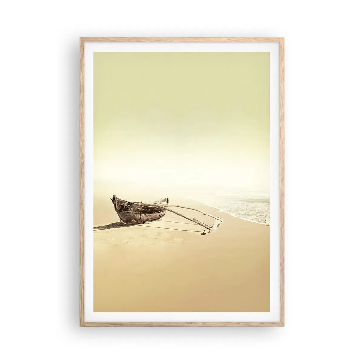 Poster in einem Rahmen aus heller Eiche - Erinnerung an die Südsee - 70x100 cm