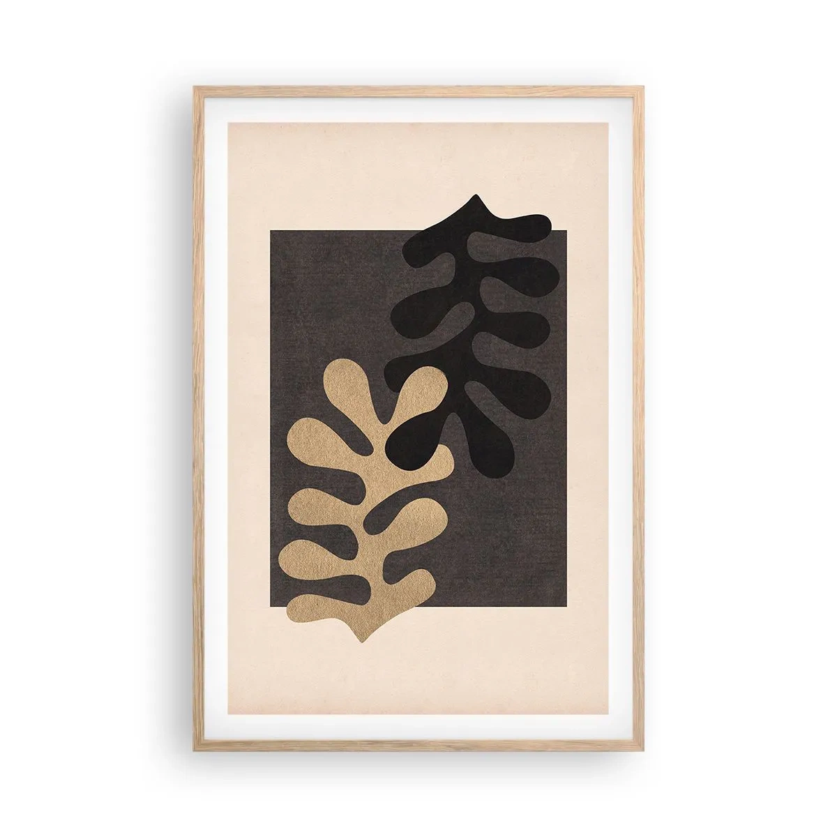 Poster in einem Rahmen aus heller Eiche - Abwesenheit und Ergänzung - 61x91 cm