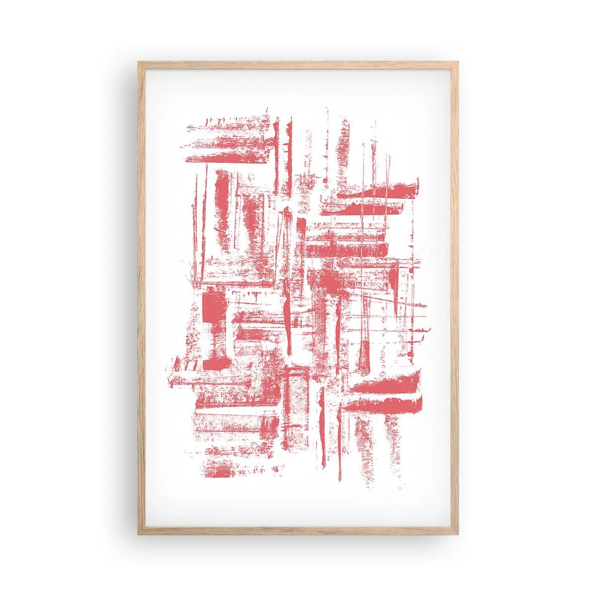 Poster in einem Rahmen aus heller Eiche - Die rote Stadt - 61x91 cm