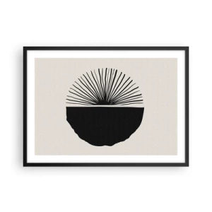 Poster in einem schwarzem Rahmen - Minimalistisches schwarzes Motiv auf hellem Hintergrund - 70x50cm - Eine Reihe von Möglichkeiten - Moderne Wanddekoration für Wohnzimmer und Schlafzimmer ARTTOR