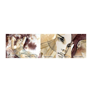 Fototapeten Muster Selbstklebend Deluxe Sticker - In lila Stimmung - Abstraktion, Frau, Körper - 100x30 cm