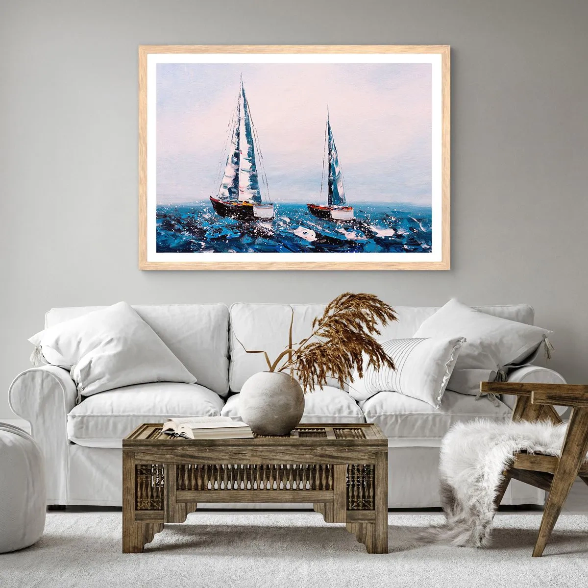 Poster in einem Rahmen aus heller Eiche - Bruderschaft des Windes - 50x40 cm