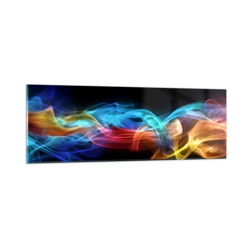 Glasbild - Bild auf glas - Regenbogentanz der Nebel - 90x30 cm