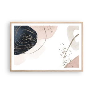 Poster in einem Rahmen aus heller Eiche - Alles fließt - 91x61 cm