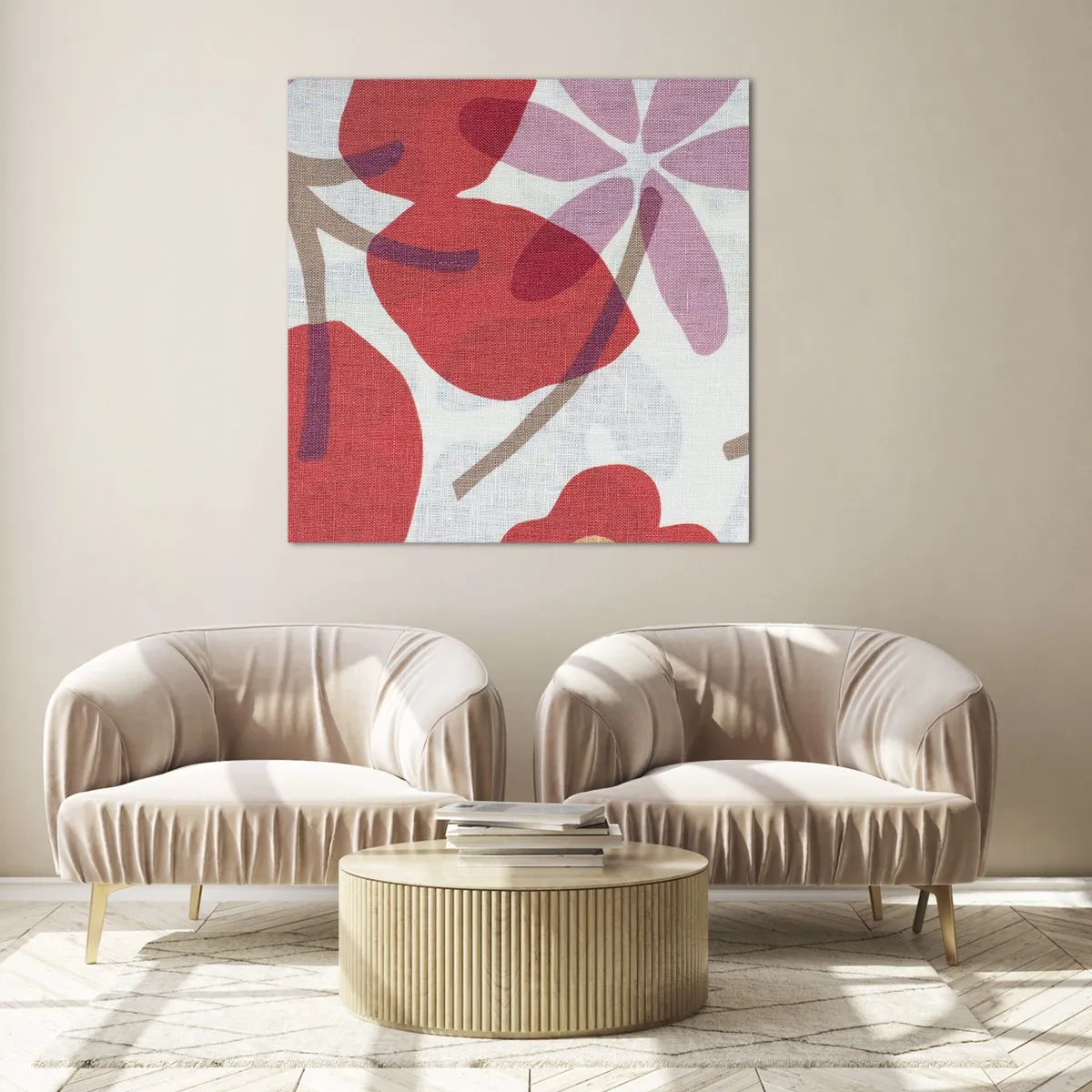 Glasbild - Bild auf glas - Blumenarrangement in Rosa - 40x40 cm