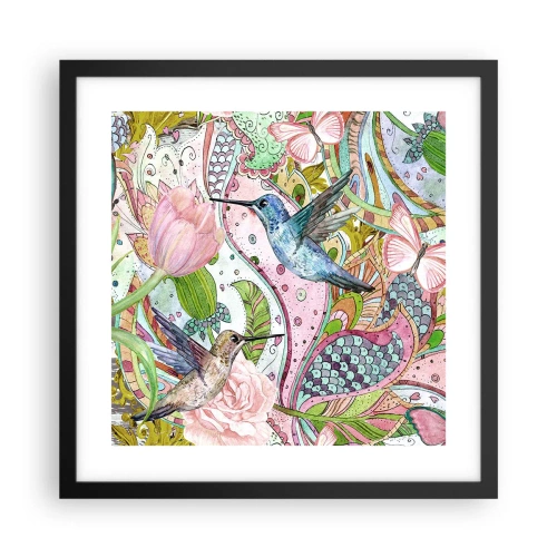 Poster in einem schwarzem Rahmen - Verstrickt in Weinreben - 40x40 cm