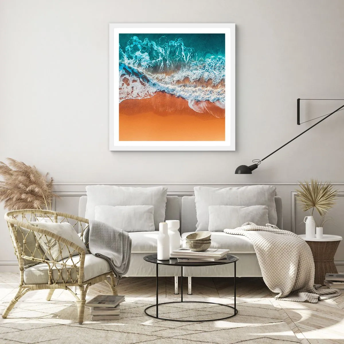 Poster in einem weißen Rahmen - Immer Hand in Hand - 40x40 cm