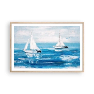 Poster in einem Rahmen aus heller Eiche - Mit Freund an der Seite - 91x61 cm