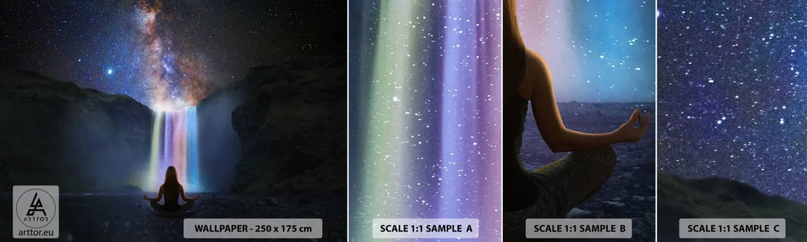 Fototapetenmuster Standard Eco - Absolute Harmonie - Abstraktion, Wasserfall, Fantasie - 100x30 cm