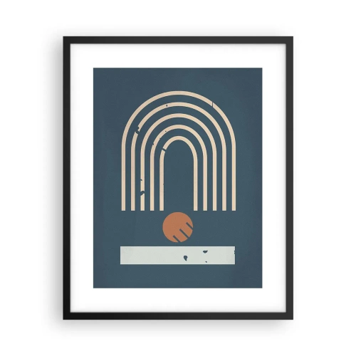 Poster in einem schwarzem Rahmen - Geometrie auf dem Granatapfel - 40x50 cm