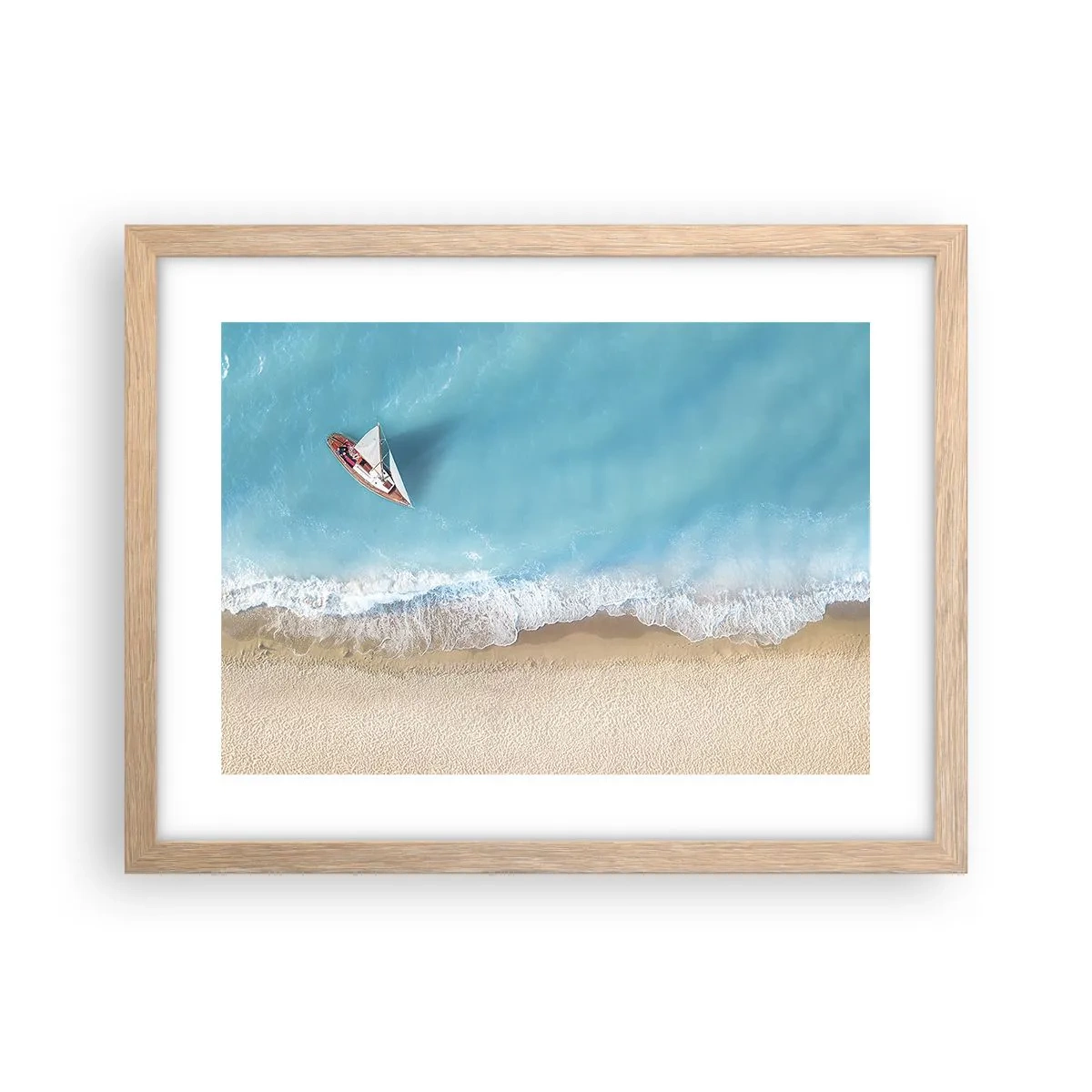 Poster in einem Rahmen aus heller Eiche - An der Grenze von Blau und Gold - 40x30 cm