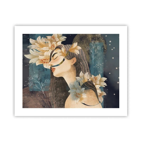 Poster - Ein Märchen über eine Prinzessin mit Lilien - 50x40 cm
