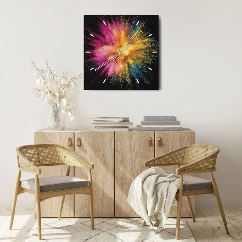 Wanduhr - Glasuhr - Die Geburt der Farben - 30x30 cm