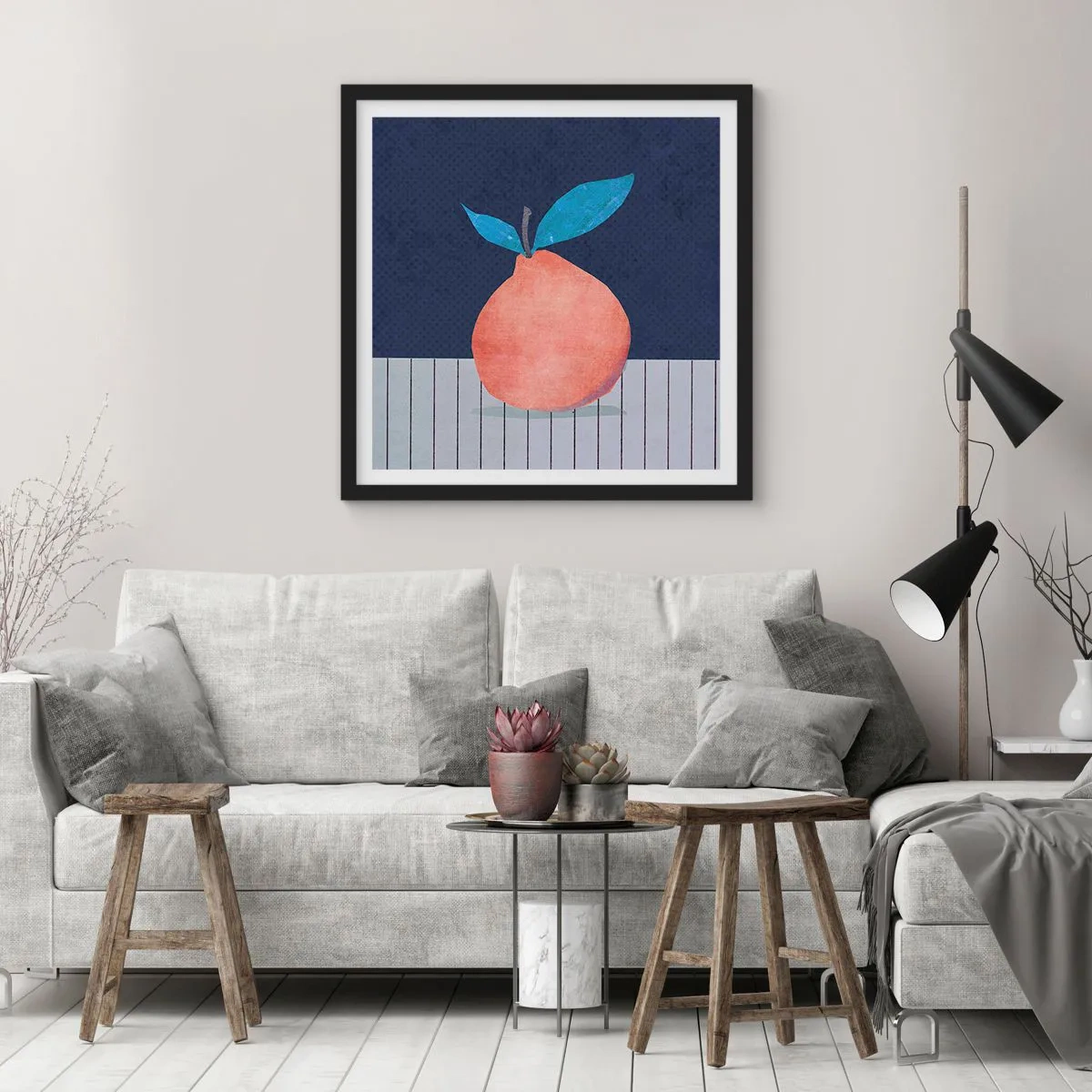 Poster in einem schwarzem Rahmen - Konvexität und Ebene - 30x30 cm