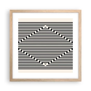 Poster in einem Rahmen aus heller Eiche - Geometrische Illusion - 40x40 cm