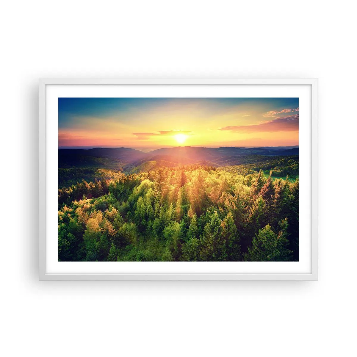 Poster in einem weißen Rahmen - Scheitelpunkte und Spitzen - 70x50 cm