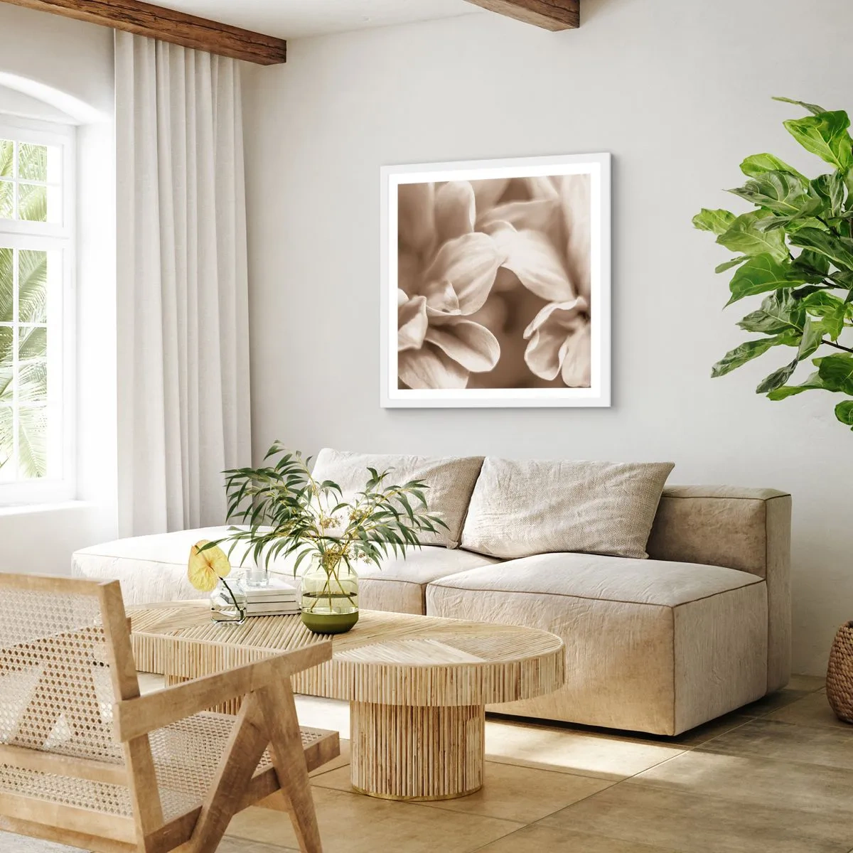 Poster in einem weißen Rahmen - So sanft wie ein Lächeln - 40x40 cm