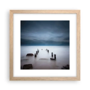 Poster in einem Rahmen aus heller Eiche - Nachdenklicher See - 30x30 cm