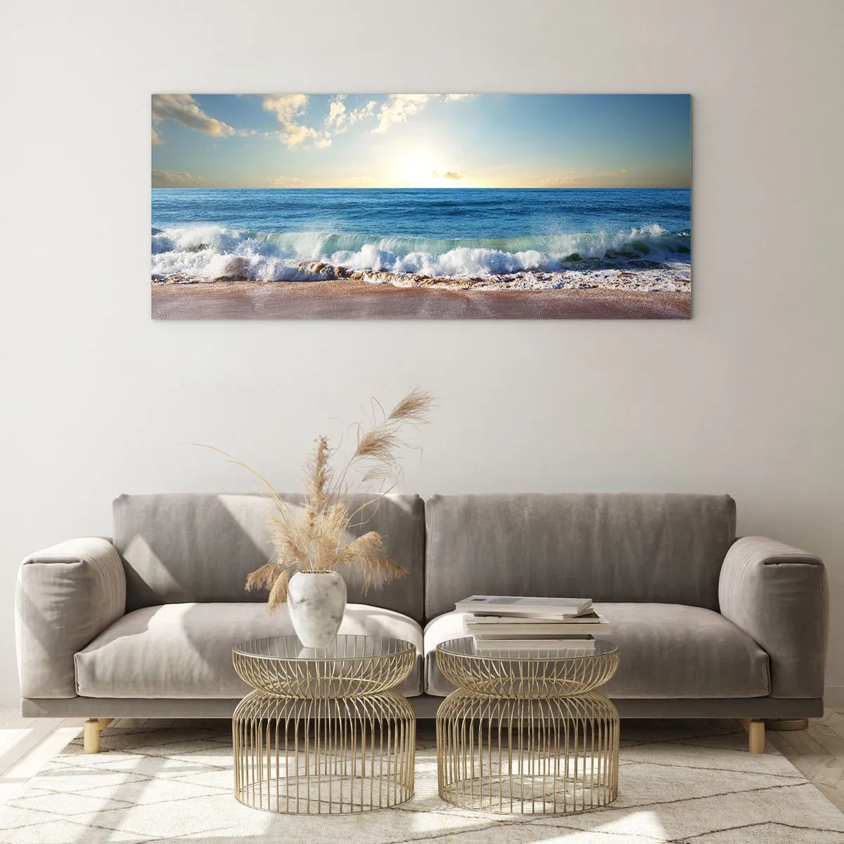Glasbild - Bild auf glas - Bewegung und Stille zugleich - 90x30 cm