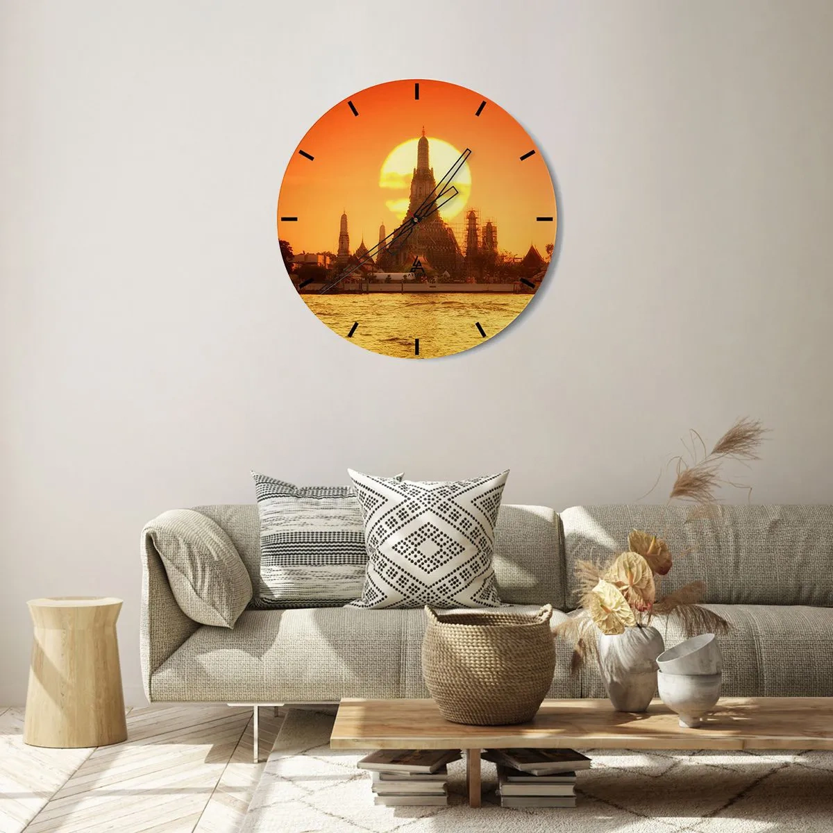 Wanduhr - Glasuhr - Der Sonne entgegen, immer der Sonne entgegen - 40x40 cm