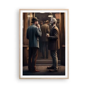 Poster in einem Rahmen aus heller Eiche - Gute Zeit des Tages - 70x100 cm