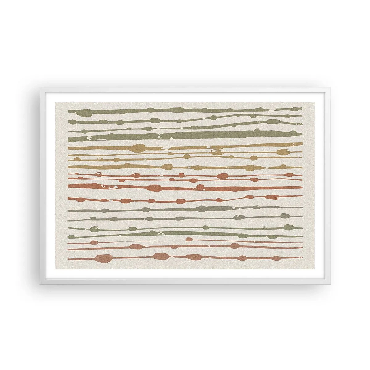 Poster in einem weißen Rahmen - Musikalische Notation von Farben - 91x61 cm